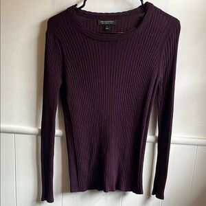 Banana Republic Purple Ribbed Fitted Sweater